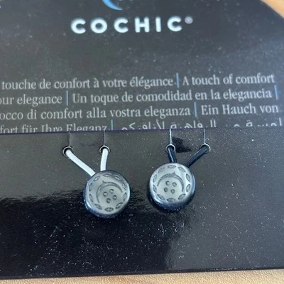 Cochic Shirt Collar Button Extenders Gray Classic Black White Elastic Set of Two - Image 1 of 4