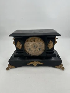 VTG 1922 ANSONIA CLOCK CO. NEW YORK CAST IRON BLACK ENAMELED - Picture 1 of 14