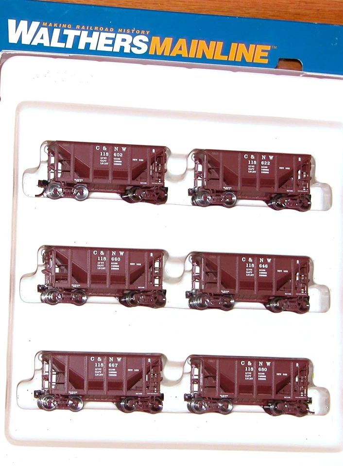 HO WALTHERS MAINLINE 910-58101 MICHIGAN ORE CAR 6-PK CHICAGO & NORTH WESTERN CNW - Image 1 of 1