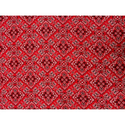 Red Bandana- Hobby Lobby- Cotton Quilting Apparel Fabric- By the Yard- Paisley - Image 1 of 2