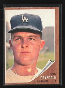 1962 Topps #340 Don Drysdale Los Angeles Dodgers PR ** MISCUT ** - Bild 1 von 2