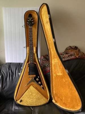 1976 Ibanez Flying V Ibanez Rocket Roll Lawsuit model with original case - Image 1 of 4