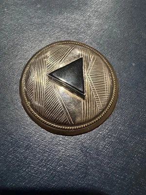 Tabra Tunoa Plata de Ley 925 Latón y Ónix Negro Concho 3 pulgadas Foto 1 de 3