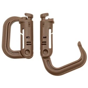 Plastic Molle Carabiner Lightweight Tactical D-Ring Buckle 2pcs Coyote Tan - Picture 1 of 2