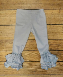 Light Grey Truffle Triple Ruffle Leggings - Picture 1 of 2
