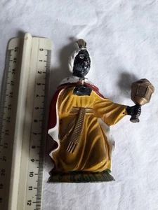 Statuina presepe in plastica dura vintage ANNI 80 RE MAGIO NERO Natale Christmas - Picture 1 of 2