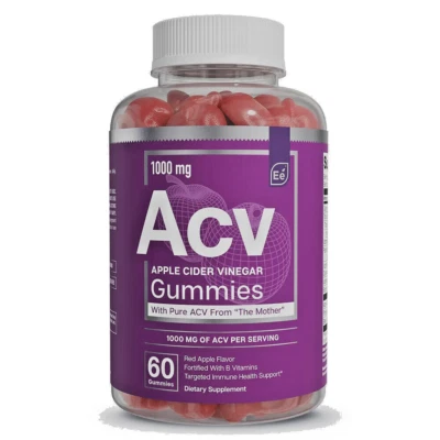 Gomas de vinagre de maçã com vegano mãe ACV B6 B12 ácido fólico 60 unidades - Imagem 1 de 4