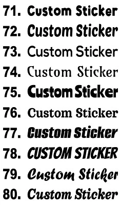 Personalizzato Testo Slogan Personale Nomi Citazione Scritta Adesivi Fonts 71-80 - Immagine 1 di 4