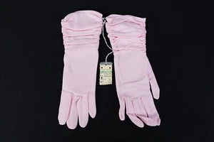 NOS NWT Wolf & Dessauer Ladie's Pink Gloves Mid-Forearm Length Size 6 Nylon - Picture 1 of 10