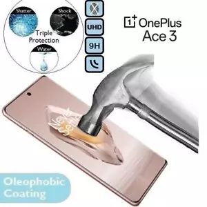 100%Genuine Tempered Glass 9H Screen Protector One Plus 1+Ace3 For OnePlus Ace 3 - Picture 1 of 2