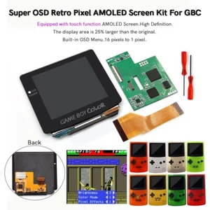 GBC OLED AMOLED Laminated Touch Screen OSD RETRO PIXEL Kit For GameBoy Color - Picture 1 of 45