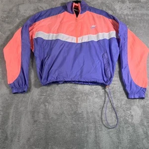 VTG Nike Jacket Girls Large Pink Purple Windbreaker Running Lightweight Pullover - Picture 1 of 10
