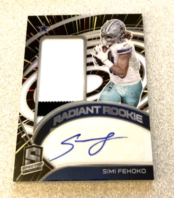 2021 Panini Spectra Radiant RC Auto Prizm #RRS-SF Simi Fehoko Cowboys /60 - Image 1 of 2