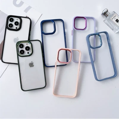 iphone 7-14 cases that offer Luxury Silicone, Clear Acrylic Shockproof Case - Image 1 of 4