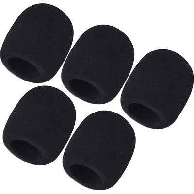 Foam Mic Cover Handheld Microphone Windscreen Black  5 Pack - Image 1 of 4