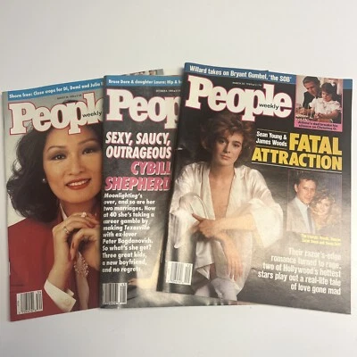Vintage Lot of 3 PEOPLE magazines March 89, Aug 90, Oct 90, Cybil, Connie - Image 1 of 4