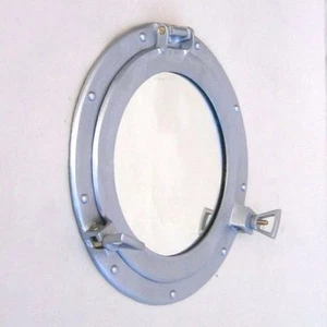11" Porthole Window Mirror ~ Aluminum Porthole ~ Ship Porthole ~ Nautical Decor - Picture 1 of 1