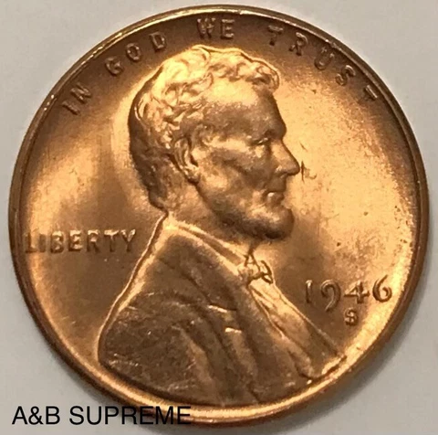 1946 S Lincoln Wheat Cent Bronze Penny Gem Bu Uncirculated Cover