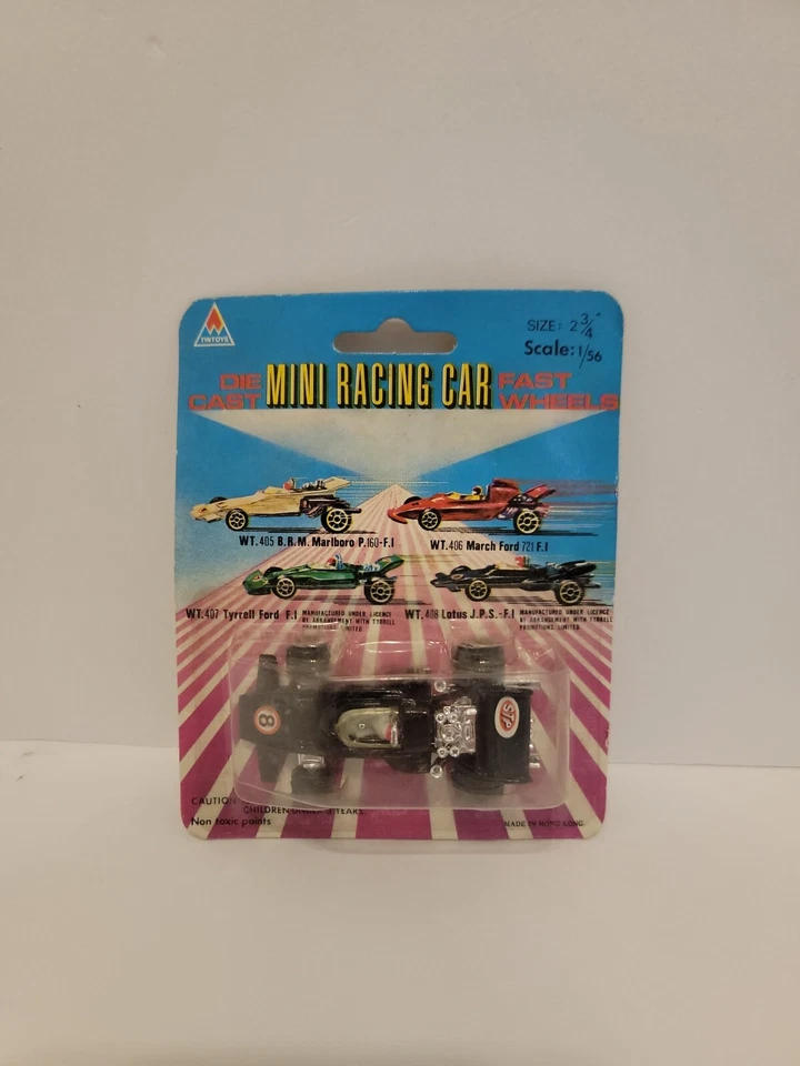 Vintage Die Cast Mini Racing Car Fast Wheels Lotus J.P.S. F.1 Black Tin Toys - Image 1 of 1