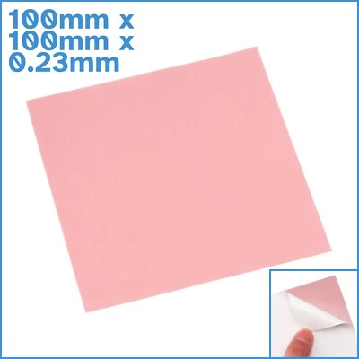 100mm x 100mm x 0.23mm Silicone Based Thermal Interface Sheet Self Adhesive Tape - Image 1 of 4