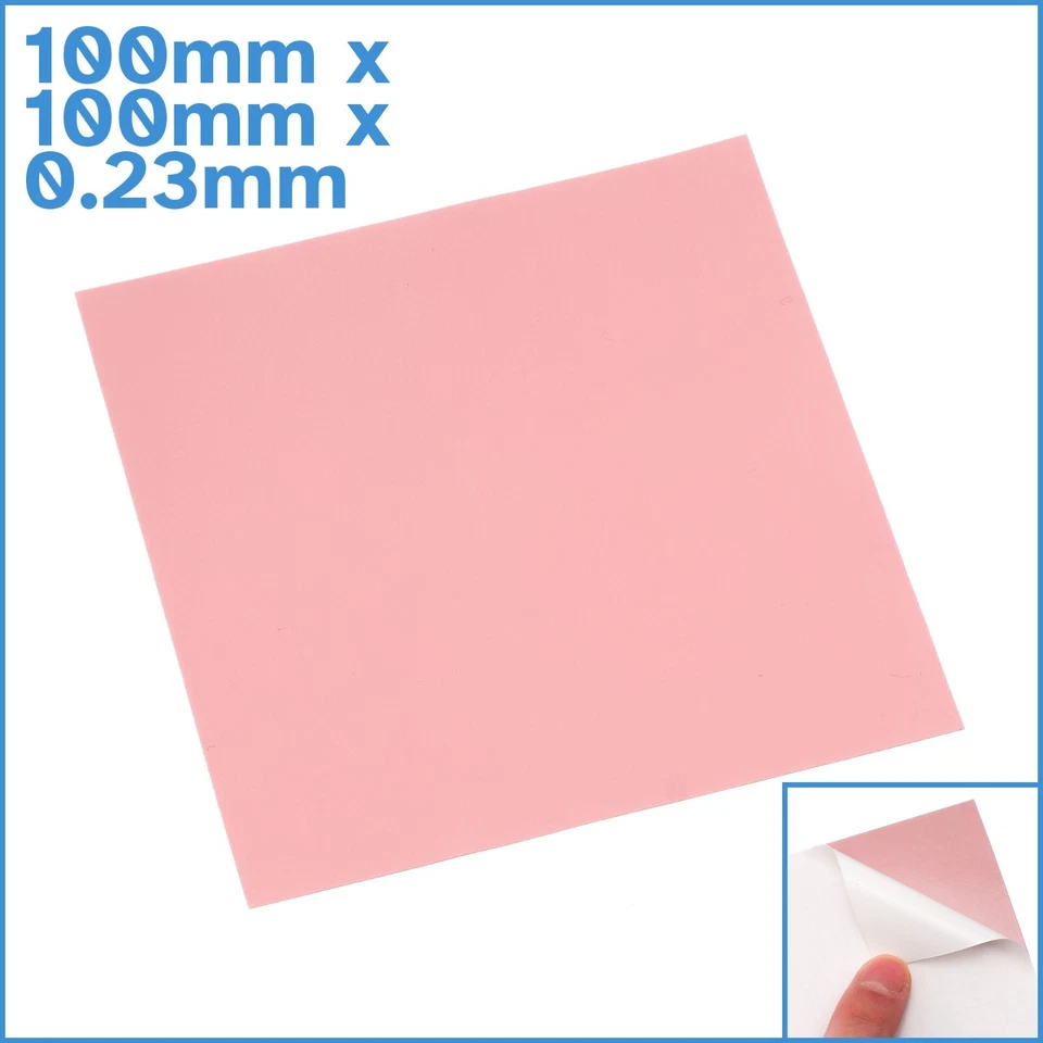 100mm x 100mm x 0.23mm Silicone Based Thermal Interface Sheet Self Adhesive Tape - Image 1 of 4