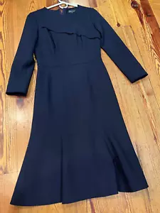 Oscar de la renta dress, dark blue, navy, size XS, wool, long sleeve - Picture 1 of 7