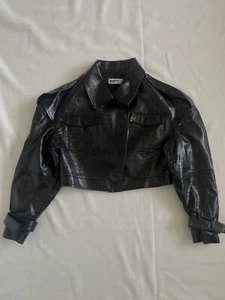 Mistress Rocks Mellow Black Python Balloon Sleeve Jacket Size XS - Picture 1 of 14