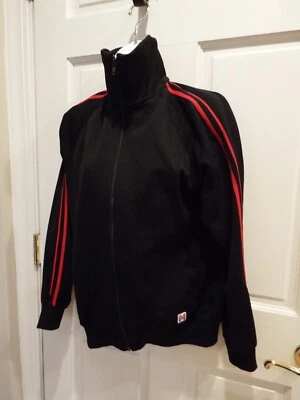 Chaqueta de chándal vintage Mizuno para mujer grande negra roja manga larga trotar cremallera” Foto 1 de 4