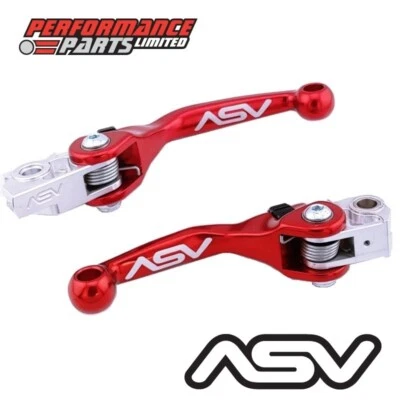 ASV F4 Rojo Palancas Ajustables Freno Corto + Embrague Largo para KTM 65 SX 2016 Foto 1 de 4
