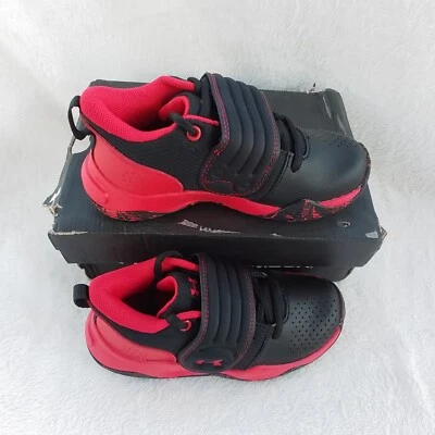 Кроссовки баскетбольные детские Under Armour UA PS Zone BB черные/красные легко закрываются размер 12 - Изображение 1 из 4