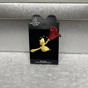 Disney Beauty And The Beast Rose With Hidden Mickey Pin RARE - Picture 1 of 3