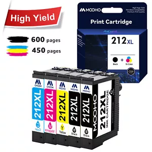 5x 212XL T212XL Ink Cartridges For Epson 212 WF-2830 WF-2850 XP-4105 XP-4100 - Picture 1 of 8