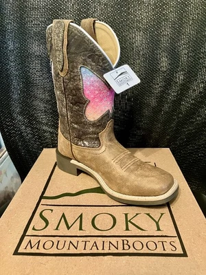 Bota Western para niña Smoky Mountain Chloe punta cuadrada Foto 1 de 4