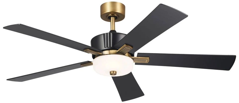 56" Kichler Icon Satin Black LED Indoor Ceiling Fan - Image 1 of 1
