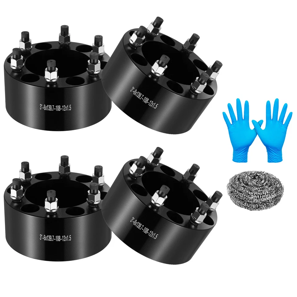 4Pc 3" 6x5.5" Wheel Spacers M12x1.5 108mm for 1997-2021 Mitsubishi Montero Sport - Изображение 1 из 4