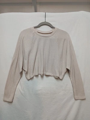 Top de mujer Paper Crane beige tejido gofre talla S suave de gran tamaño indie playa Foto 1 de 4