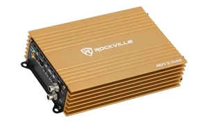 Rockville RDT-2 Gold 2 Channel Car Amplifier 1600W Max/400W RMS Compact Amp - Picture 1 of 10