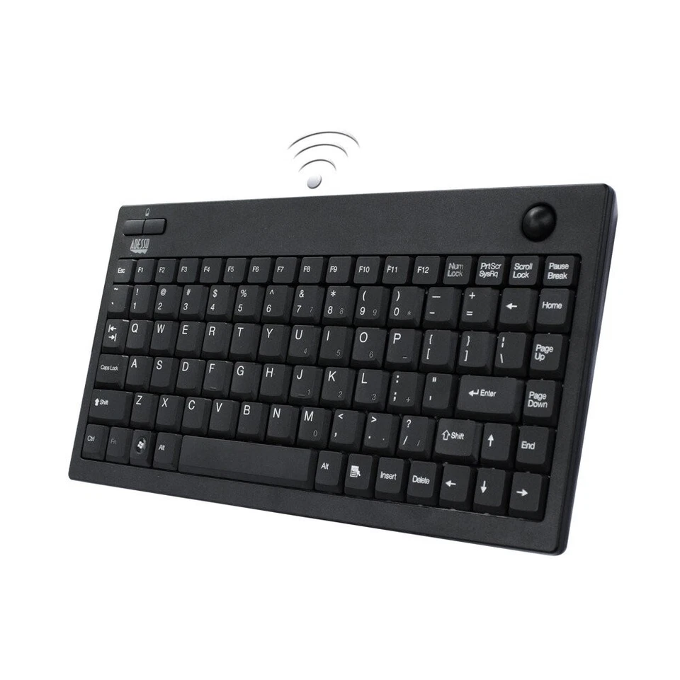 Adesso WKB-3100UB Keyboard Wireless 2.4Ghz Rf Mini Trackball Retail - Image 1 of 4