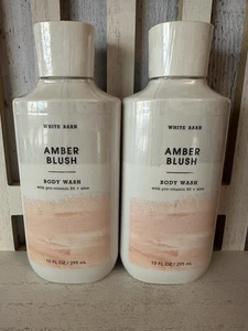 Bath & Body Works White Barn AMBER BLUSH Body Wash Shower Gel 10oz NEW SET X2 - Picture 1 of 4