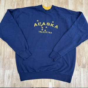 Alaska Talketna crewneck sweatshirt in blue and yellow sweatshirt - Picture 1 of 5