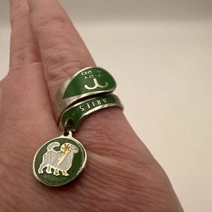 Anillo Esmalte Aries Vintage Talla 4 Ajustable  - Imagen 1 de 4