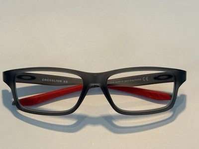 OAKLEY OY8002-0349 CROSSLINK XS SATIN GREY SMOKE AUTHENTIC EYEGLASSES 49-15 - Image 1 of 4