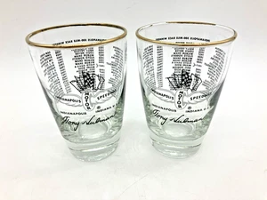 2 Vintage 1975 Indianapolis 500 Drinking Glasses Gold Trim All Winners List - Picture 1 of 6