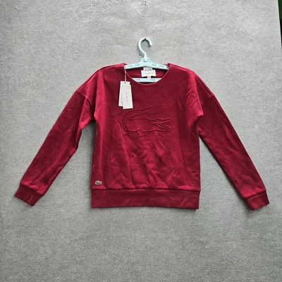 Sudadera deportiva para mujer Lacoste 34 roja bordada de cocodrilo manga larga nueva con etiquetas Foto 1 de 4