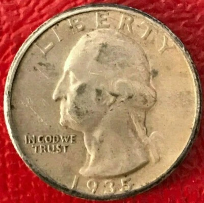 A VERY FINE VF 1935 S WASHINGTON SILVER QUARTER-BETTER DATE-FEB407 - Image 1 of 2