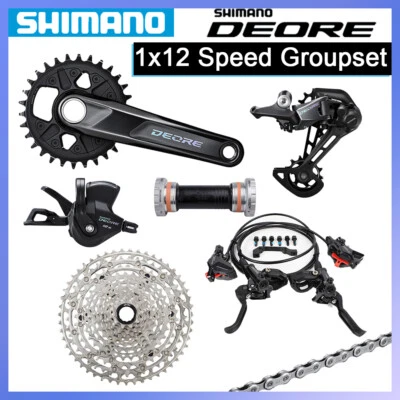 SHIMANO Deore M6100 1x12 Speed MTB Groupset M6120 MT200 Hydraulic Disc Brake Set - Image 1 of 4