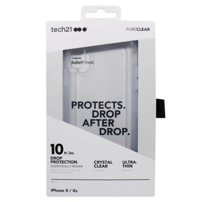 Tech21 Pure Series Rugged Slim Case For Apple iPhone Xs / X - Clear - Image 1 of 2