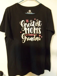 NEU - Damen T-Shirt "Greatest Moms Promoted To Grandma" - Größe L 12/14 - Bild 1 von 3