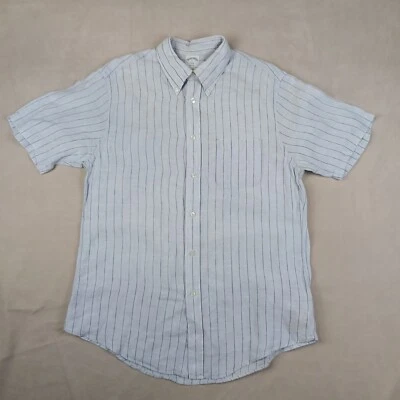 Brooks Brothers Regent Large Mens Shirt Linen Camp Has Defects - Image 1 of 4