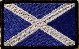 SCOTLAND Flag Patch W/ Hook & Loop Fastener Morale Emblem BLACK Border - Picture 1 of 1